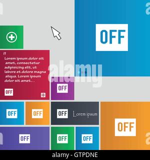 OFF icon sign. buttons. Modern interface website buttons with cursor pointer. Vector Stock Vector