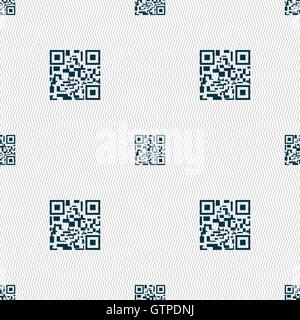 Barcode Icon sign. Seamless pattern with geometric texture. Vector Stock Vector