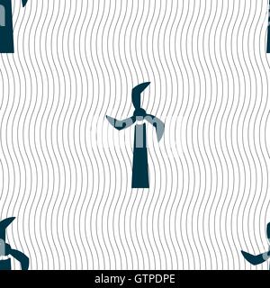 Windmill icon sign. Seamless pattern with geometric texture. Vector Stock Vector