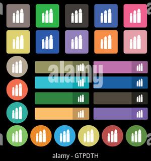 bullet Icon sign. Set from twenty seven multicolored flat buttons. Vector Stock Vector