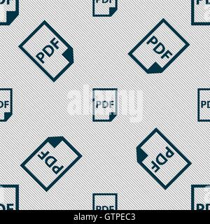 PDF Icon. sign. Seamless pattern with geometric texture. Vector Stock Vector