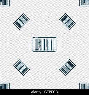 Barcode Icon sign. Seamless pattern with geometric texture. Vector Stock Vector