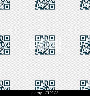 Barcode Icon sign. Seamless pattern with geometric texture. Vector Stock Vector