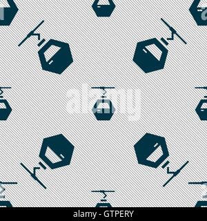 Cableway cabin icon sign. Seamless pattern with geometric texture. Vector Stock Vector