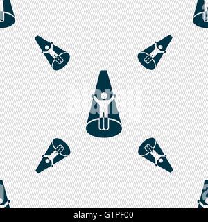 Spotlight icon sign. Seamless pattern with geometric texture. Vector Stock Vector