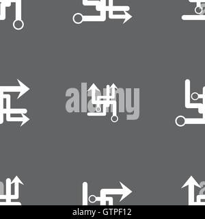 Transfer icon sign. Seamless pattern on a gray background. Vector Stock Vector