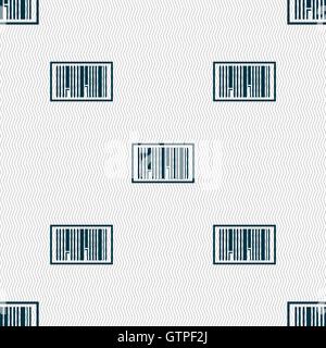 Barcode Icon sign. Seamless pattern with geometric texture. Vector Stock Vector