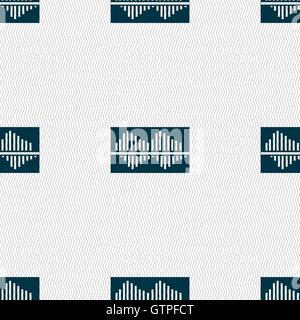 Equalizer icon sign. Seamless pattern with geometric texture. Vector Stock Vector