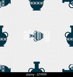 Amphora icon sign. Seamless pattern with geometric texture. Vector Stock Vector