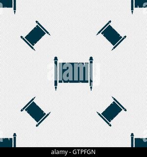 Ancient parchment sheet of paper sign. Seamless pattern with geometric texture. Vector Stock Vector