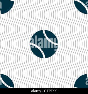 tennis ball icon sign. Seamless pattern with geometric texture. Vector Stock Vector