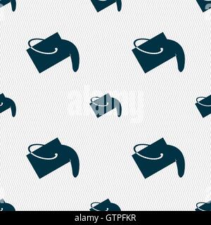 Paint bucket icon sign. Seamless pattern with geometric texture. Vector Stock Vector