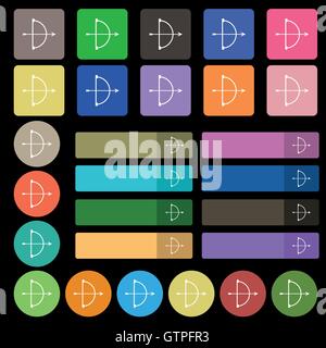 cupid icon sign. Set from twenty seven multicolored flat buttons. Vector Stock Vector