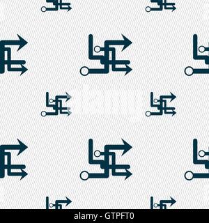 Transfer icon sign. Seamless pattern with geometric texture. Vector Stock Vector