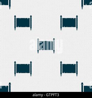 Ancient parchment sheet of paper sign. Seamless pattern with geometric texture. Vector Stock Vector