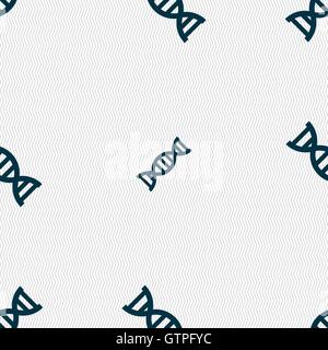 DNA icon sign. Seamless pattern on a gray background. Vector Stock ...