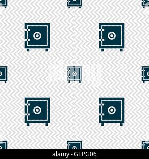 Safe money icon sign. Seamless pattern with geometric texture. Vector Stock Vector