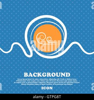 wind icon sign. Blue and white abstract background flecked with space for text and your design. Vector Stock Vector