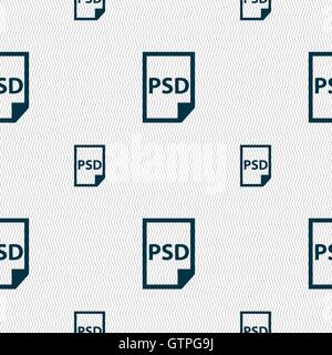 PSD Icon sign. Seamless pattern with geometric texture. Vector Stock Vector