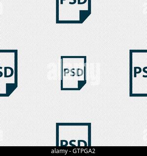 PSD Icon sign. Seamless pattern with geometric texture. Vector Stock Vector