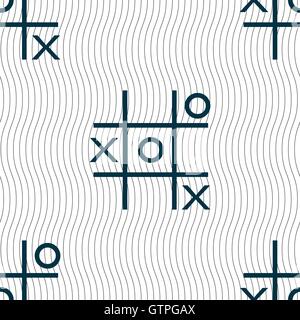 Tic tac toe game vector icon sign. Seamless pattern with geometric texture. Vector Stock Vector