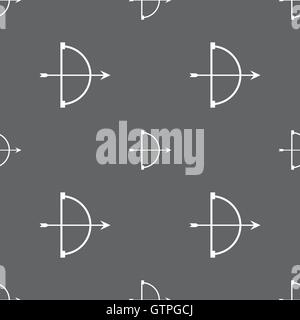 cupid icon sign. Seamless pattern on a gray background. Vector Stock Vector