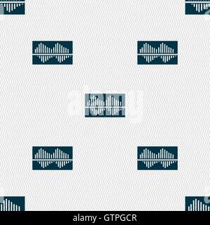 Equalizer icon sign. Seamless pattern with geometric texture. Vector Stock Vector