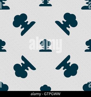 Explosion Icon sign. Seamless pattern with geometric texture. Vector Stock Vector