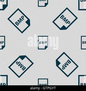 BMP Icon sign. Seamless pattern with geometric texture. Vector Stock Vector