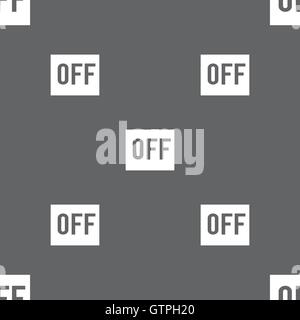 OFF icon sign. Seamless pattern on a gray background. Vector Stock Vector