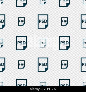 PSD Icon sign. Seamless pattern with geometric texture. Vector Stock Vector