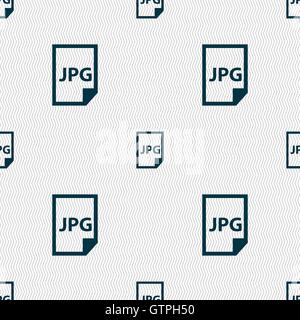 Jpg file icon sign. Seamless pattern with geometric texture. Vector Stock Vector