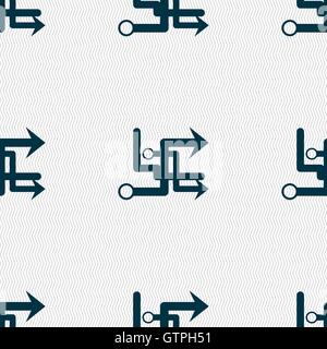 Transfer icon sign. Seamless pattern with geometric texture. Vector Stock Vector