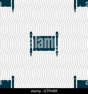 Ancient parchment sheet of paper sign. Seamless pattern with geometric texture. Vector Stock Vector