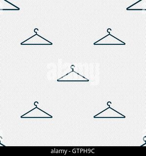 Clothes Hanger icon sign. Seamless pattern with geometric texture. Vector Stock Vector