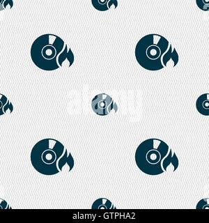 CD icon sign. Seamless pattern with geometric texture. Vector Stock Vector