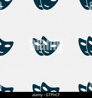 mask icon sign. Seamless pattern with geometric texture. Vector Stock Vector