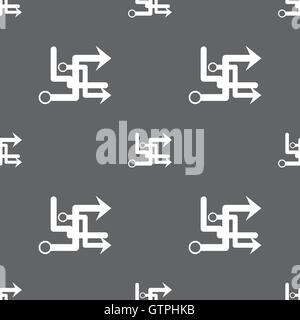 Transfer icon sign. Seamless pattern on a gray background. Vector Stock Vector