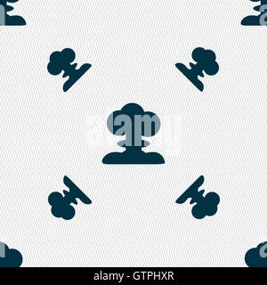 Explosion Icon sign. Seamless pattern with geometric texture. Vector Stock Vector