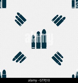bullet Icon sign. Seamless pattern with geometric texture. Vector Stock Vector