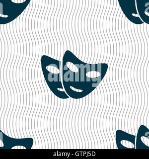 mask icon sign. Seamless pattern with geometric texture. Vector Stock Vector