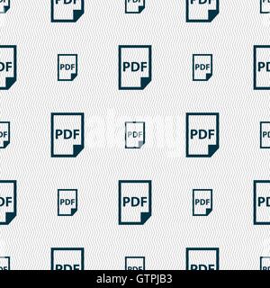 PDF Icon. sign. Seamless pattern with geometric texture. Vector Stock Vector