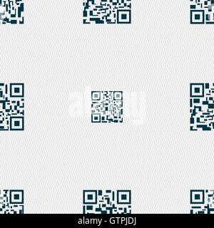 Barcode Icon sign. Seamless pattern with geometric texture. Vector Stock Vector