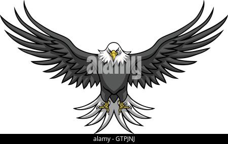 Eagle Mascot Spread The Wings Vector Illustration Stock Vector