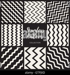 Vector Seamless ZigZag Lines Patterns Collection Stock Vector