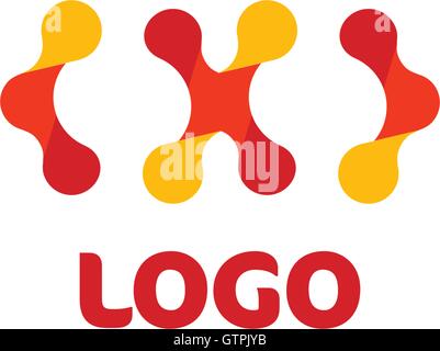 Abstract shape logo. Science logotype. Chemistry sign. Stock Vector