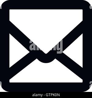 Isolated vector black contoured envelope icon. Message sign on the white background. Stock Vector