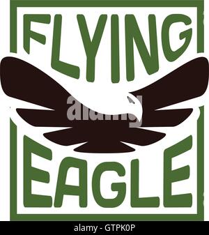 Isolated eagle silhouette vector logo. Bird logotype. Flight illustration. Stock Vector
