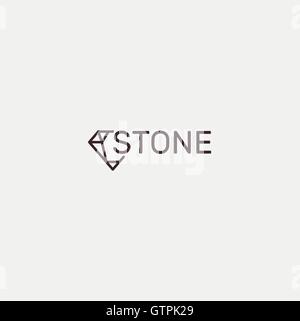 Isolated abstract gemstone black vector logo. Jewel abstract logotype. Faceted precious stone vector illustration. Stock Vector