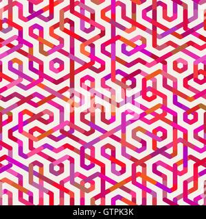 Vector Seamless Multicolor Irregular Lines Pattern Stock Vector